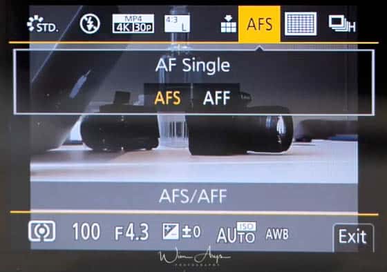 G95 Q menu AFS/AFF