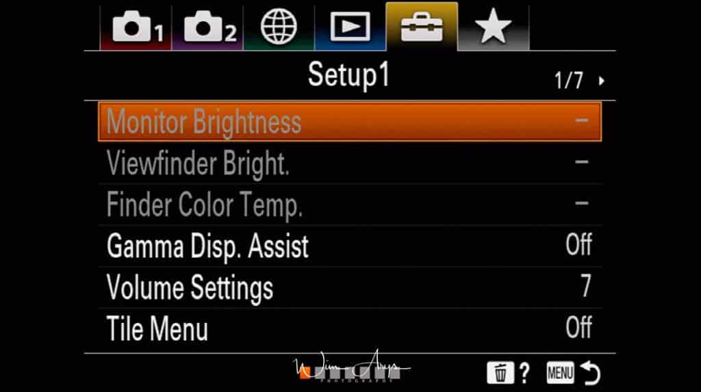 RX100 7 setup menu 1
