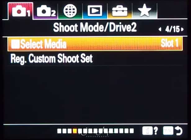 red camera icon page 4 (Shoot Mode/Drive 2)