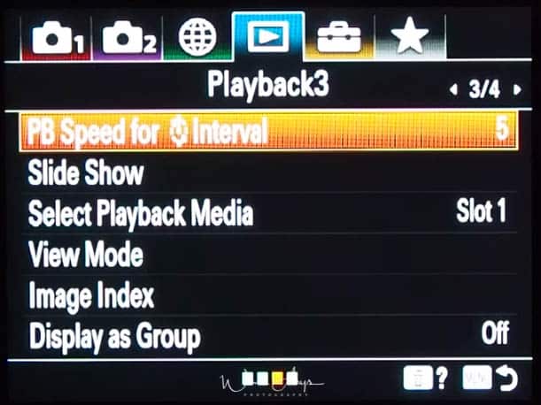 Playback settings page 3