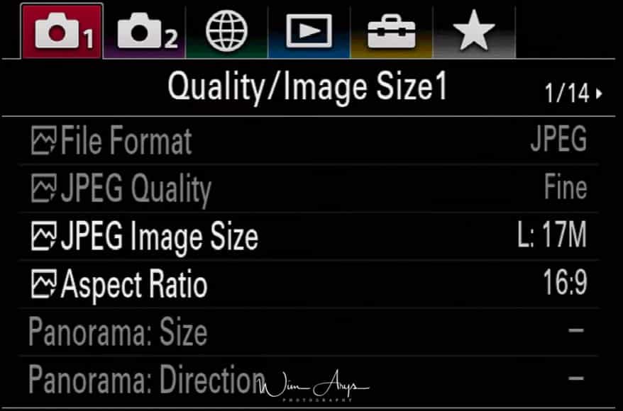 camera settings page 1 of 14