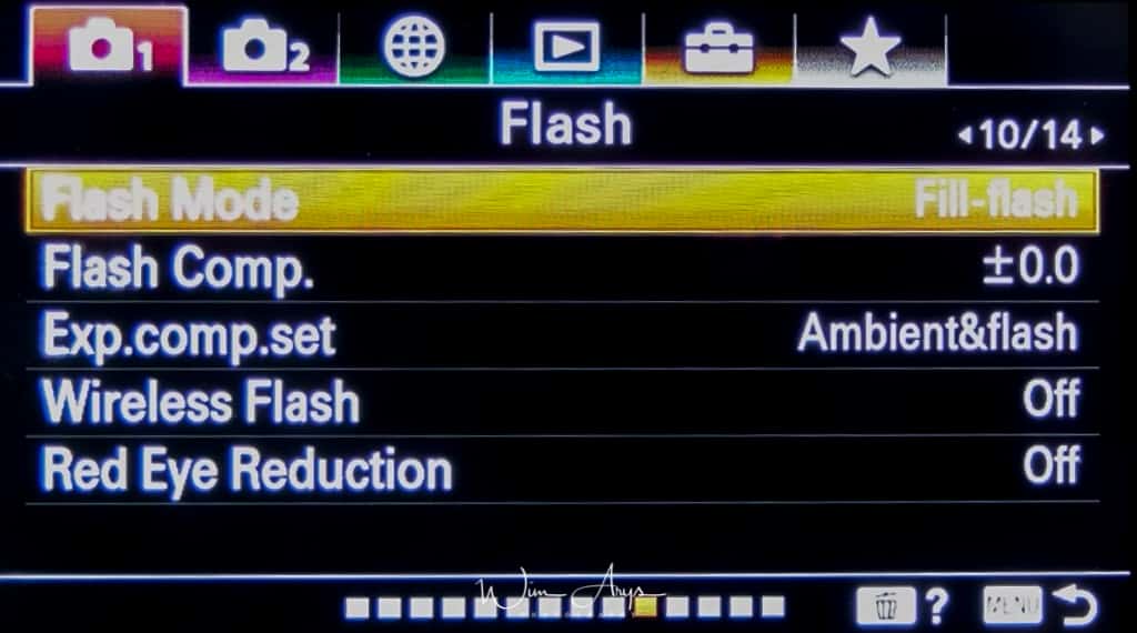 Flash settings