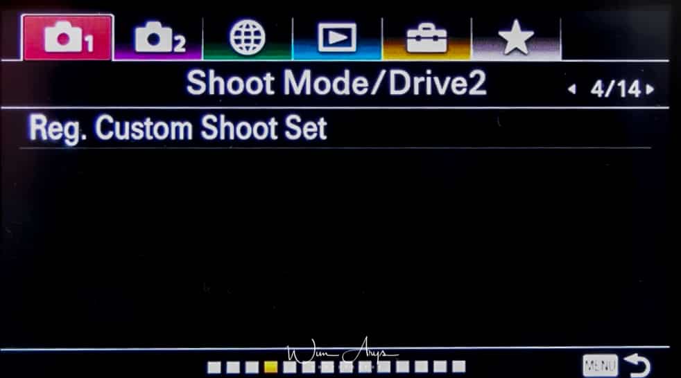 Shoot mode and drive settings page 2