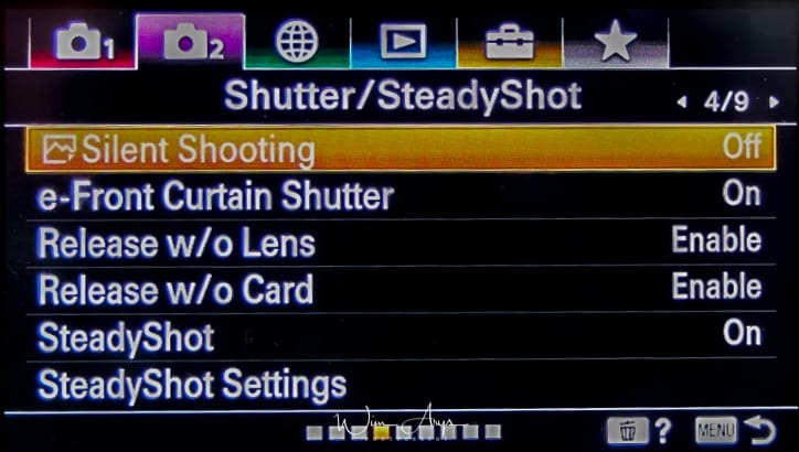 steady shot settings