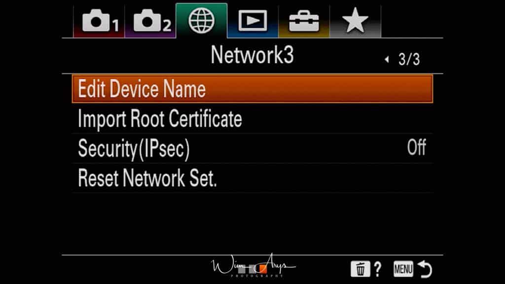 Wireless settings page 3