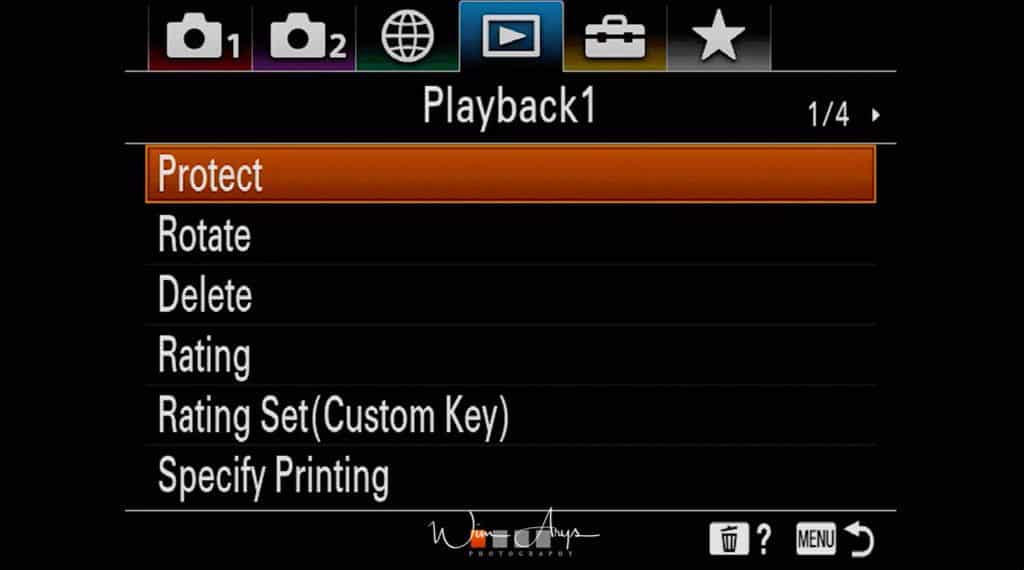 Playback settings page 1