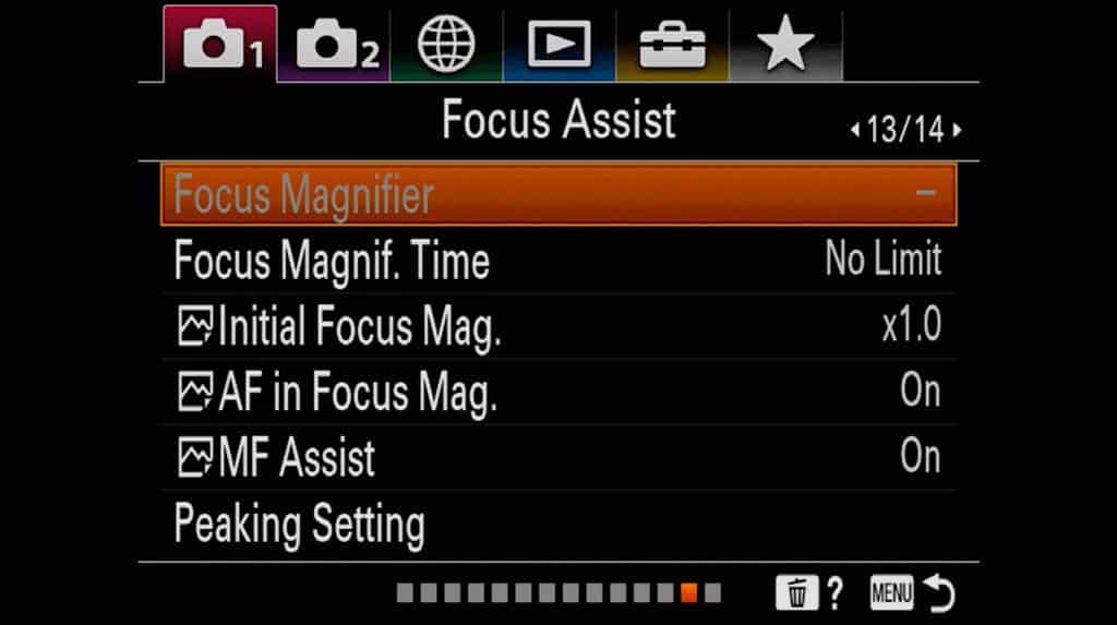 Focus assist settings