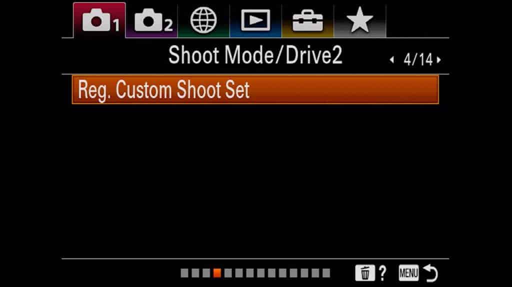 Shoot Mode and Drive settings page 2