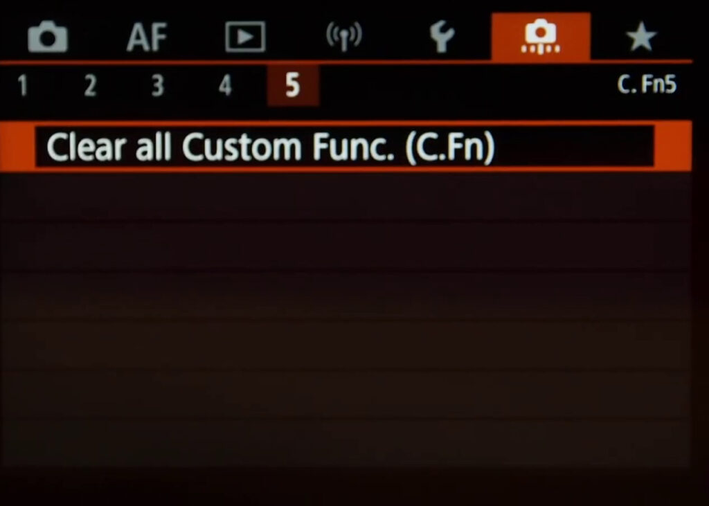 Custom Function Menu Page 5