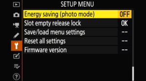 Nikon Z7 Ii Setup Menu Page 5