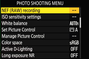 Z6 Ii  photo Shooting Menu Page 2 