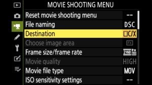 Z6 Ii Movie Shooting Menu Page 1