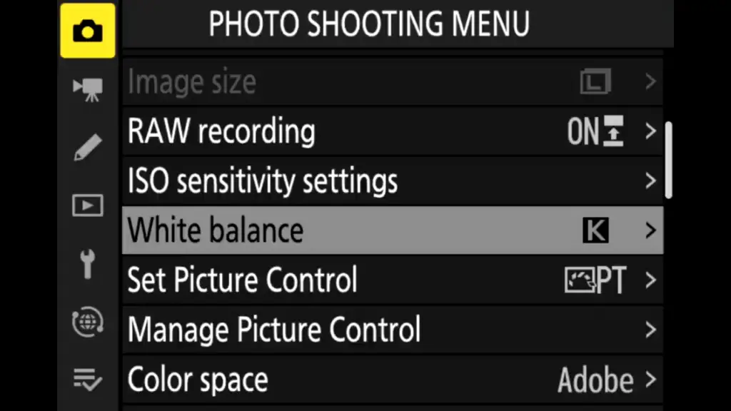 Nikon Z9 Photo shooting menu page2