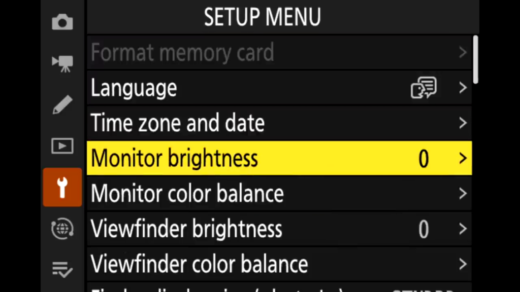 Nikon Z9 Setup Menu 