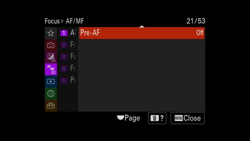 Sony A7 IV menu system page 21 large