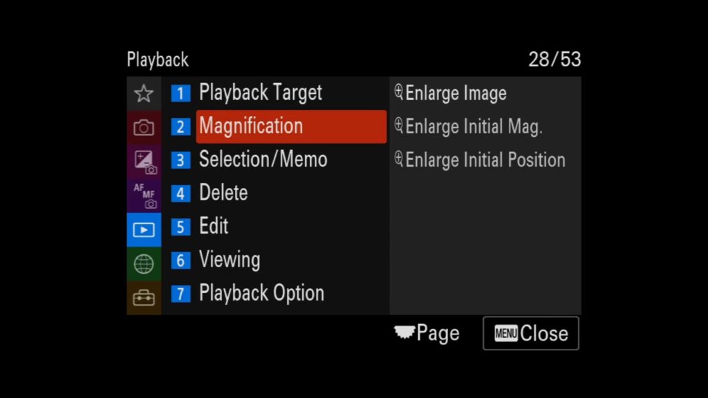 Sony A7 IV menu system page 28 large