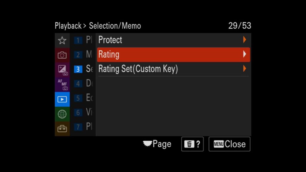 Sony A7 IV menu page 29