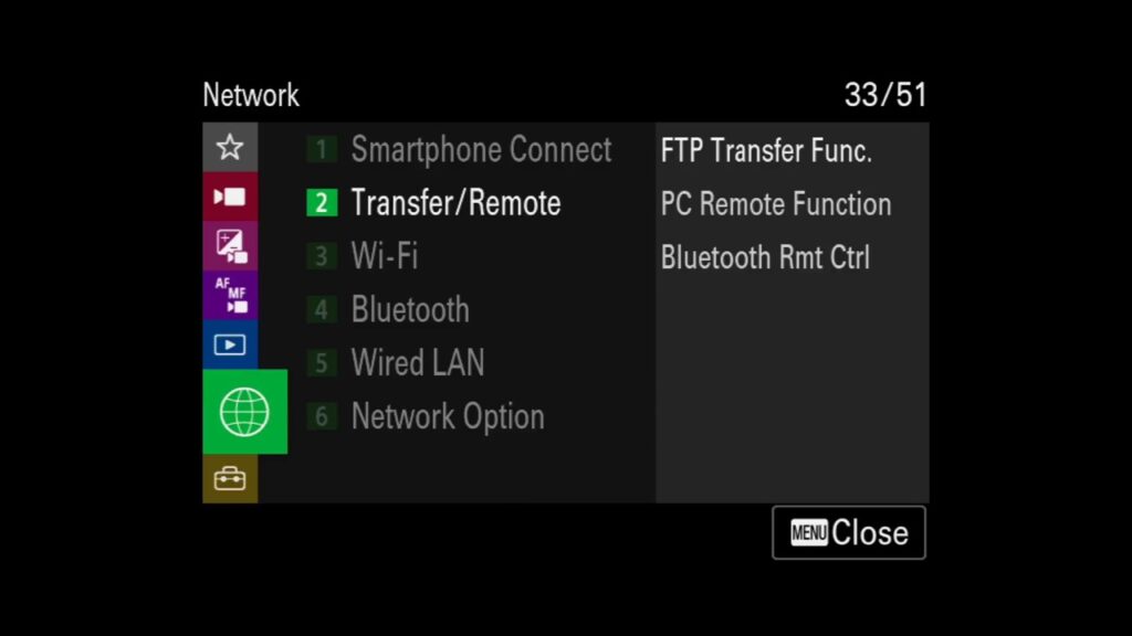 Sony A7 IV menu page 33 large