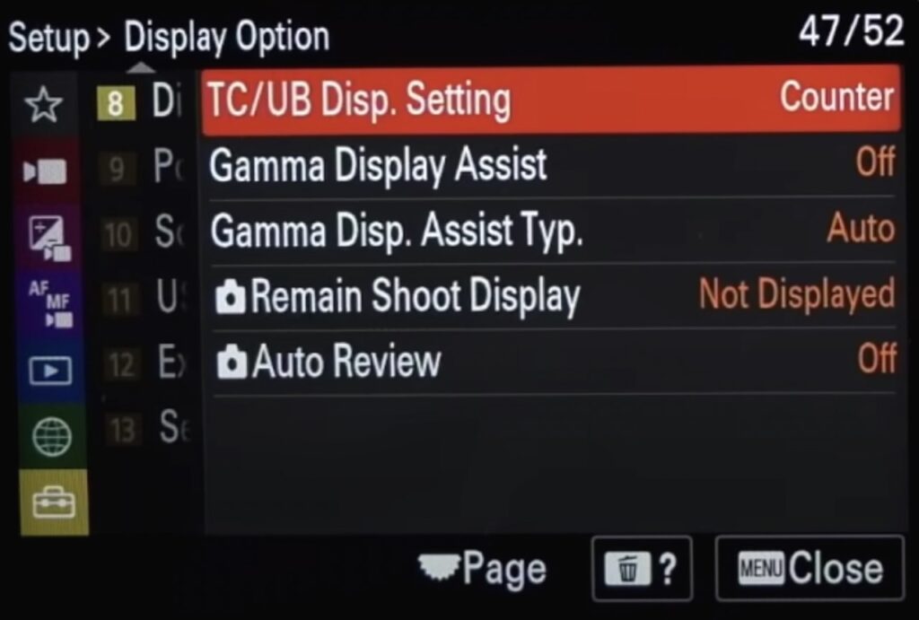 Sony A7 IV menu page 47 large