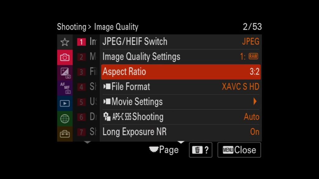 sony a7iv menu 1