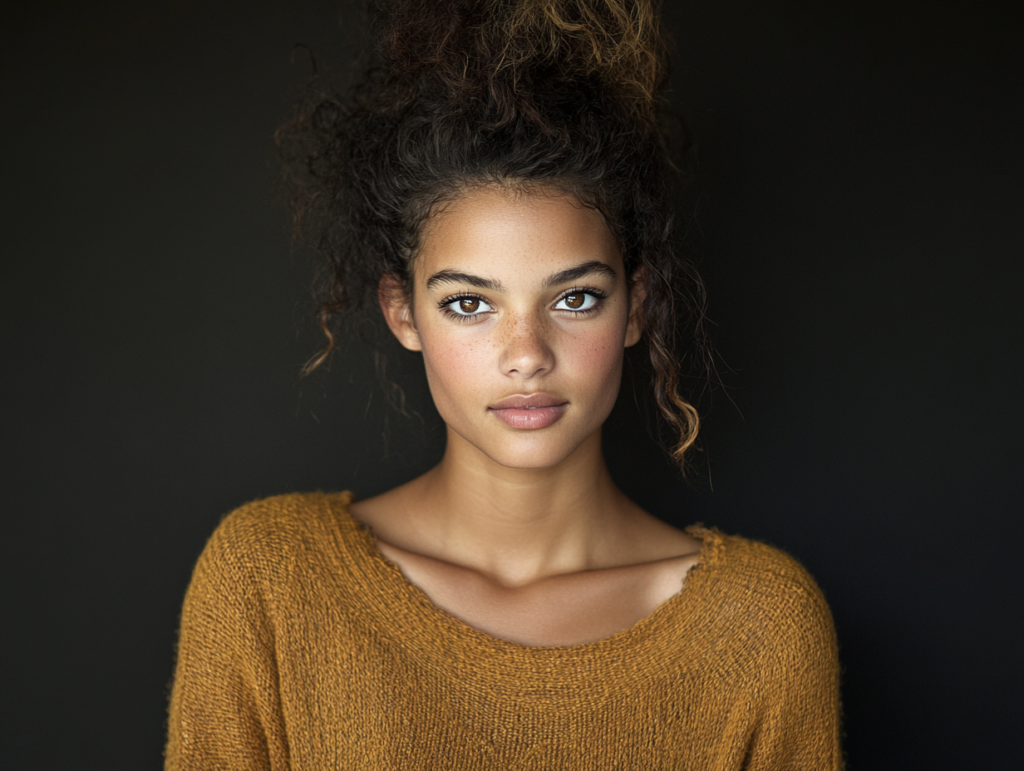  a portrait scene with a person standing still 