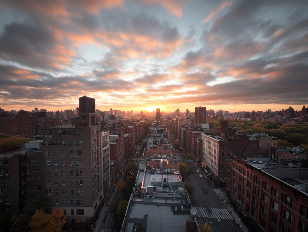 a city skyline cambered with a Sony A7