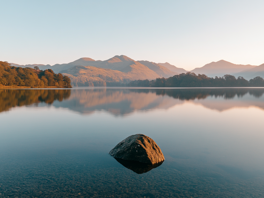 a wide angle landscape photo of a scenic lake with a Tamron 17-28mm f/2.8