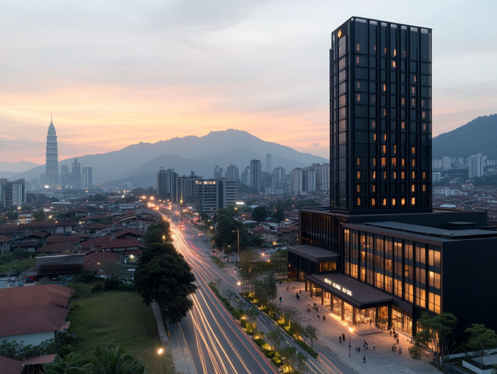  a bustling cityscape with skyscrapers 