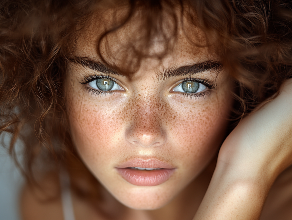  close up portrait with ring light bright 