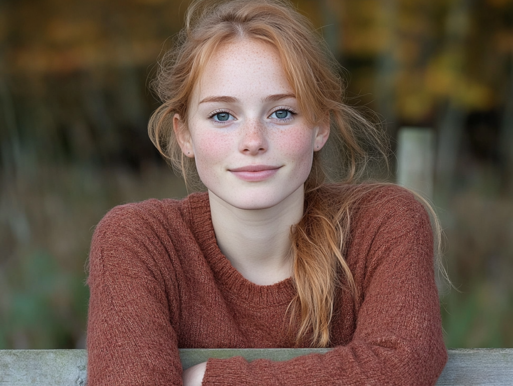 a natural outdoor portrait of a person with soft background