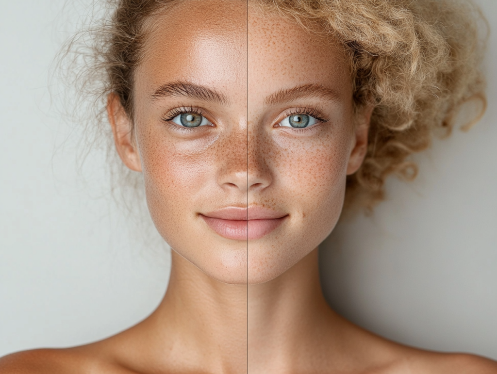 portrait low light with and without noise