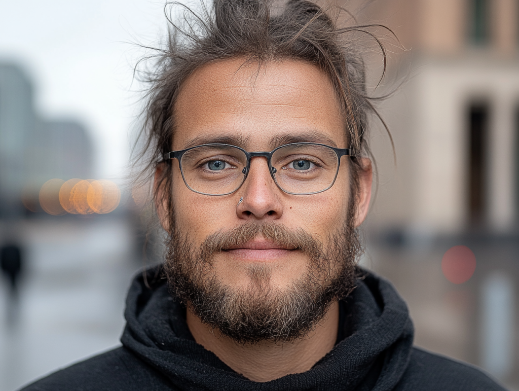  a portrait of a person outdoors with a shallow depth of field