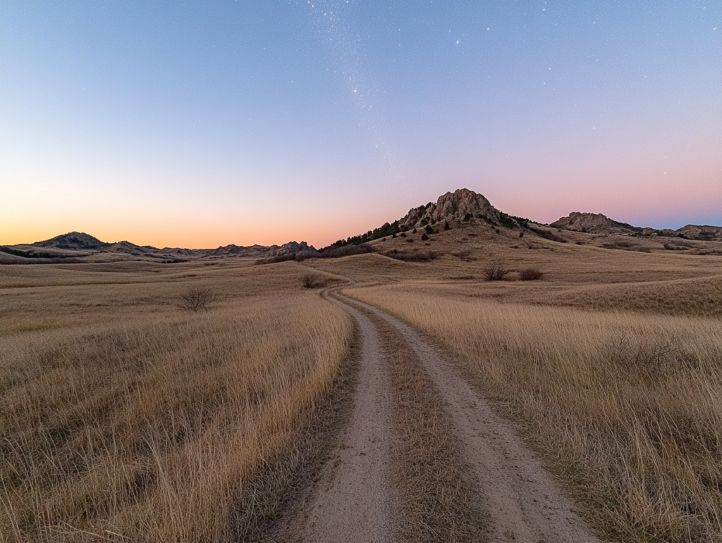  rolling hills and a vibrant sunset sky hdr 
