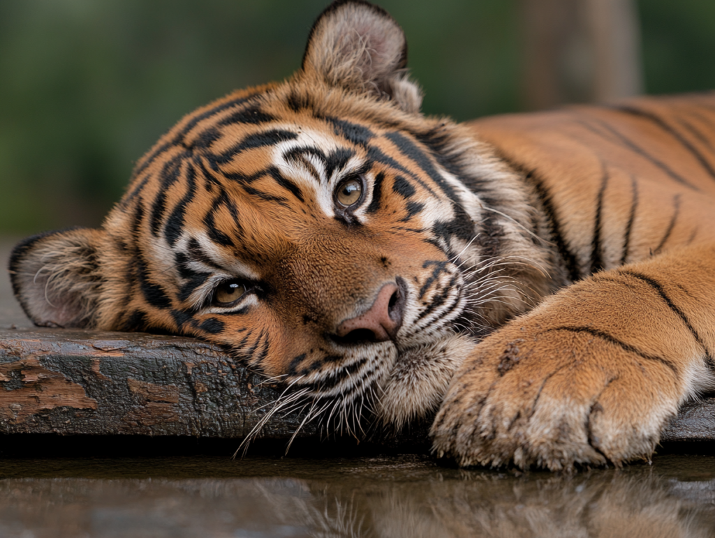an indian tiger close-up